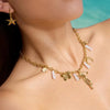 Wholesale Women's Fruit Pattern Stainless Steel Cuban Chain Necklace With Pvd Furnace Vacuum Real Gold Plating