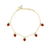 Wholesale Women's Fruit Patterned Anklet With Goldplated Artificial Gemstones And Semiprecious Stones