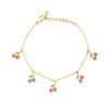 Wholesale Women's Fruit Patterned Anklet With Goldplated Artificial Gemstones And Semiprecious Stones