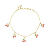 Wholesale Women's Fruit Patterned Anklet With Goldplated Artificial Gemstones And Semiprecious Stones
