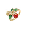 Wholesale Women's Fruit Shape Copper Ring With Dripping Oil Design And Sweet Style