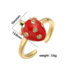 Wholesale Women's Fruit Shape Copper Ring With Dripping Oil Design And Sweet Style