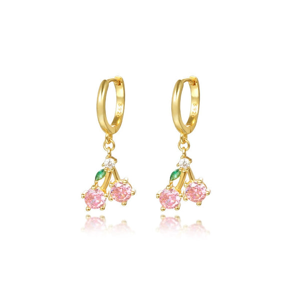 Wholesale Women's Fruit Shape S925 Sterling Silver Inlaid Zircon Earrings