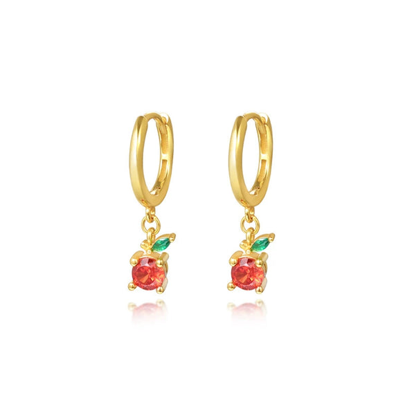 Wholesale Women's Fruit Shape S925 Sterling Silver Inlaid Zircon Earrings