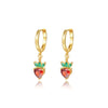 Wholesale Women's Fruit Shape S925 Sterling Silver Inlaid Zircon Earrings