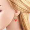 Wholesale Women's Fruit Shaped Copper Pendant Earrings With Fruit Dripping Oil Pattern And Electroplating