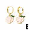 Wholesale Women's Fruit Shaped Copper Pendant Earrings With Fruit Dripping Oil Pattern And Electroplating