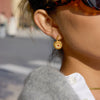 Wholesale Women's Fruit Shaped Stainless Steel Electroplated Red Rhinestone Cherry Earrings
