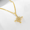 Wholesale Women's Full Diamond Eight Awn Star 925 Silver Necklace With Cross Chain Pendant