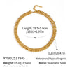 Wholesale Women's Future Style Geometric Heart Horseshoe 18K Real Gold Plated Handmade Chain Necklace Jewelry