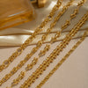 Wholesale Women's Future Style Geometric Heart Horseshoe 18K Real Gold Plated Handmade Chain Necklace Jewelry