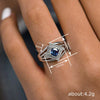 Wholesale Women's Futuristic Popular Copper Ring With Rhombus Geometric Microinlaid Zircon And Multilayer Design