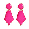 Wholesale Women's Geometric Acetate Plate Earrings With Electroplating Round Hexagonal Design