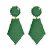 Wholesale Women's Geometric Acetate Plate Earrings With Electroplating Round Hexagonal Design