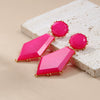 Wholesale Women's Geometric Acetate Plate Earrings With Electroplating Round Hexagonal Design