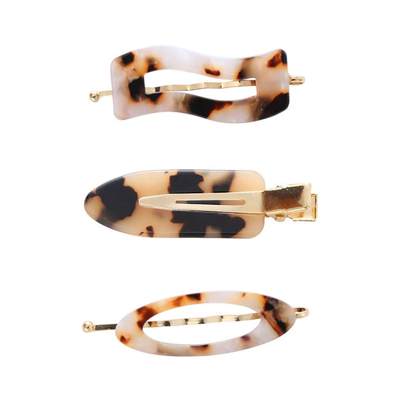 Wholesale Women's Geometric Acetic Acid Hair Clips Electroplated Hair Accessories