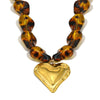 Wholesale Women's Geometric Acrylic And Stainless Steel Electroplated Heart Necklace