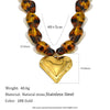 Wholesale Women's Geometric Acrylic And Stainless Steel Electroplated Heart Necklace