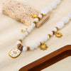 Wholesale Women's Geometric Acrylic Beaded Stainless Steel Electroplated Pendant Necklace