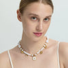 Wholesale Women's Geometric Acrylic Beaded Stainless Steel Electroplated Pendant Necklace