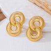 Wholesale Women's Geometric Alloy And Stainless Steel Electroplated Hollow Twist Thread Earrings