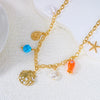Wholesale Women's Geometric Alloy Conch Sun Pendant Necklace With Regular Chain Electroplated For Summer