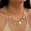 Wholesale Women's Geometric Alloy Conch Sun Pendant Necklace With Regular Chain Electroplated For Summer