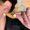 Wholesale Women's Geometric Alloy Earrings With 225 Silver Needles And Cat's Eye Stones Electroplated