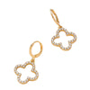 Wholesale Women's Geometric Alloy Electroplated Diamondencrusted Fourleaf Clover Fashion Earrings