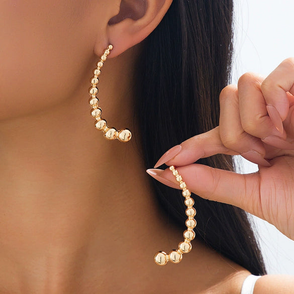 Wholesale Women's Geometric Alloy Electroplated Fashion Bead Earrings
