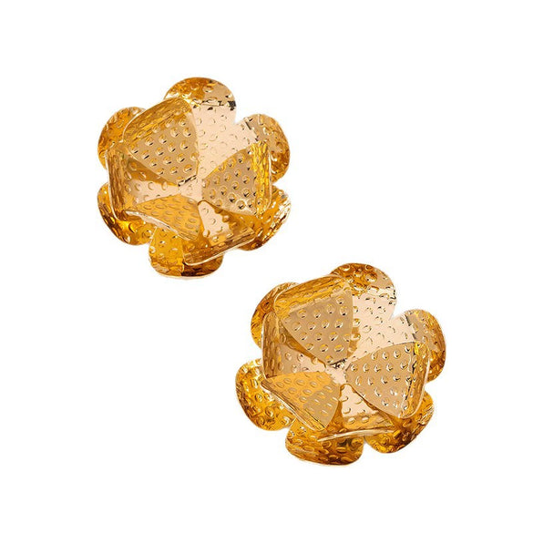 Wholesale Women's Geometric Alloy Electroplated Flower Earrings Accessories