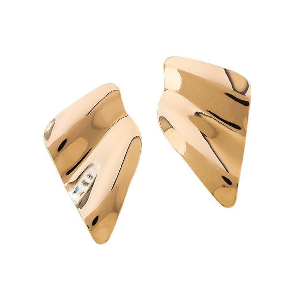 Wholesale Women's Geometric Alloy Electroplated Highgloss Irregular Earrings With Minimalist Design