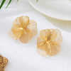 Wholesale Women's Geometric Alloy Electroplated Hollow Flower Earrings