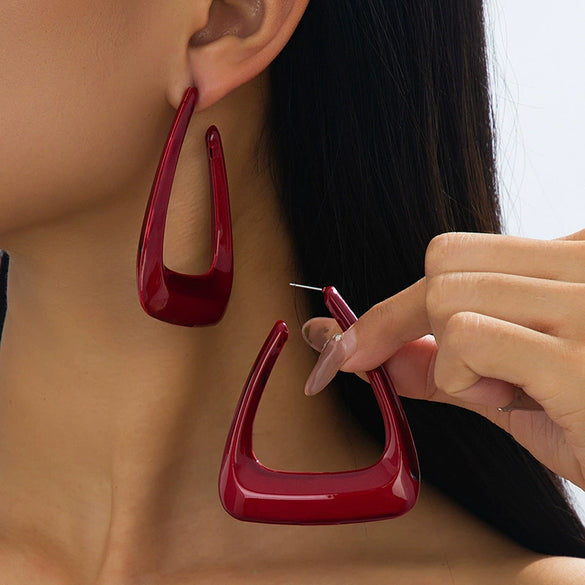 Wholesale Women's Geometric Alloy Electroplated Stainless Steel Earrings