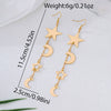 Wholesale Women's Geometric Alloy Electroplated Stainless Steel Midlength Star And Moon Earrings With Tassel Ear Threaders
