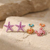Wholesale Women's Geometric Alloy Electroplated Starfish Conch Pearl Earring Set