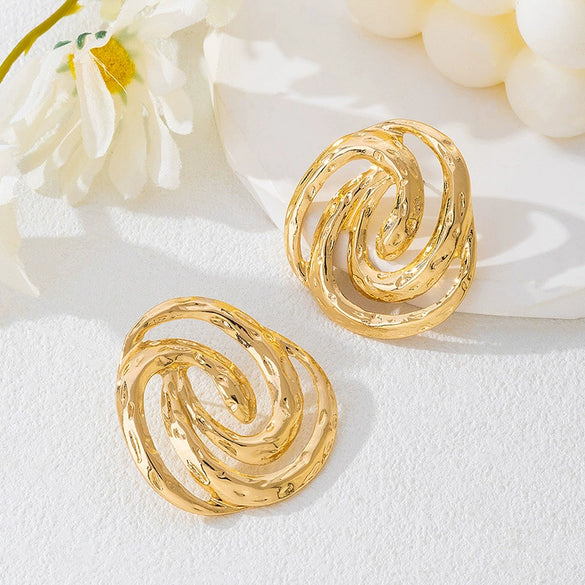 Wholesale Women's Geometric Alloy Electroplated Stud Earrings