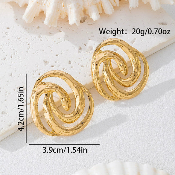 Wholesale Women's Geometric Alloy Electroplated Stud Earrings