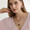 Wholesale Women's Geometric Ancient Style Tiger Eye Stone Stainless Steel Electroplated Necklace Jewelry