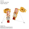Wholesale Women's Geometric And Heart Shape Zircon Inlaid Titanium Steel Earrings