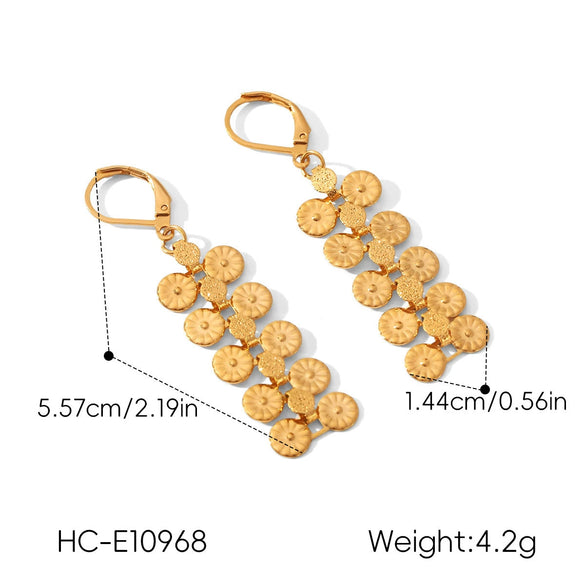 Wholesale Women's Geometric And Sunflower Pattern Gold Plated Stainless Steel Bracelet Jewelry
