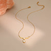Wholesale Women's Geometric Angel Wings And Pearls Stainless Steel 18K Gold Electroplated Vintage Elegant Clavicle Necklace