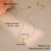 Wholesale Women's Geometric Angel Wings And Pearls Stainless Steel 18K Gold Electroplated Vintage Elegant Clavicle Necklace