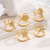 Wholesale Women's Geometric Animal Style Copper Zircon Electroplated Openstyle Nail Rings