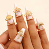 Wholesale Women's Geometric Animal Style Copper Zircon Electroplated Openstyle Nail Rings