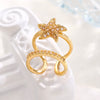 Wholesale Women's Geometric Animal Style Copper Zircon Electroplated Openstyle Nail Rings