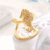 Wholesale Women's Geometric Animal Style Copper Zircon Electroplated Openstyle Nail Rings