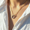 Wholesale Women's Geometric Animal Zodiac Stainless Steel 18K Gold Plated Pendant Necklace