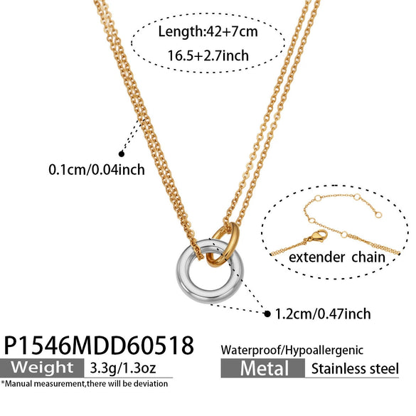 Wholesale Women's Geometric Animal Zodiac Stainless Steel 18K Gold Plated Pendant Necklace