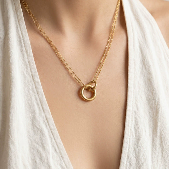 Wholesale Women's Geometric Animal Zodiac Stainless Steel 18K Gold Plated Pendant Necklace